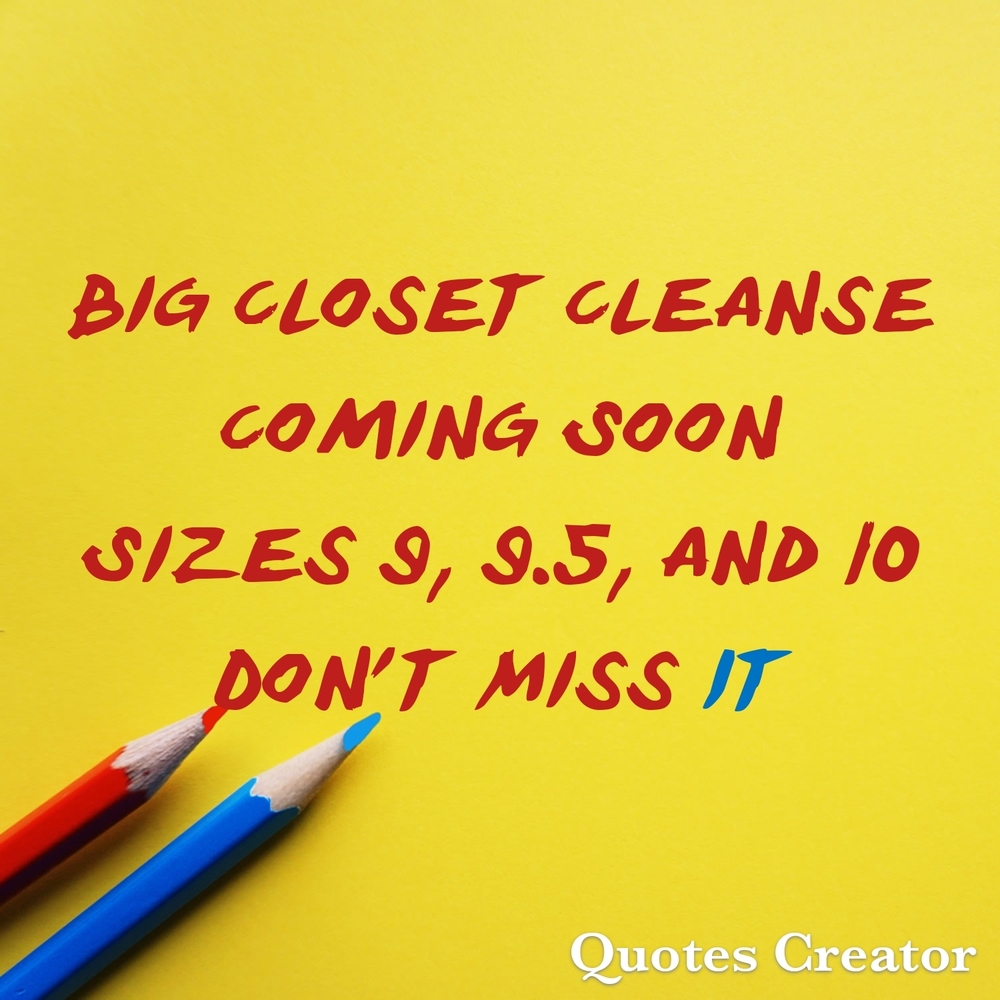 Closet Sale